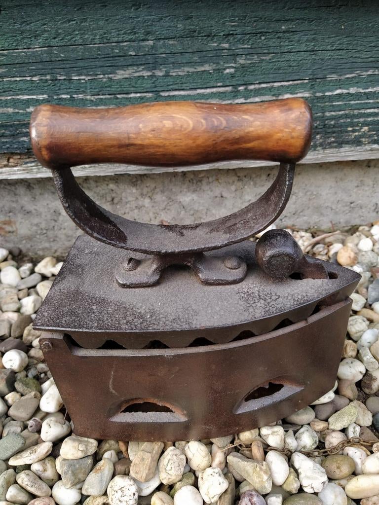 Antiek Gietijzeren Strijkijzer - Vroege 20e Eeuw, Antiek en Kunst, Curiosa en Brocante, Verzenden