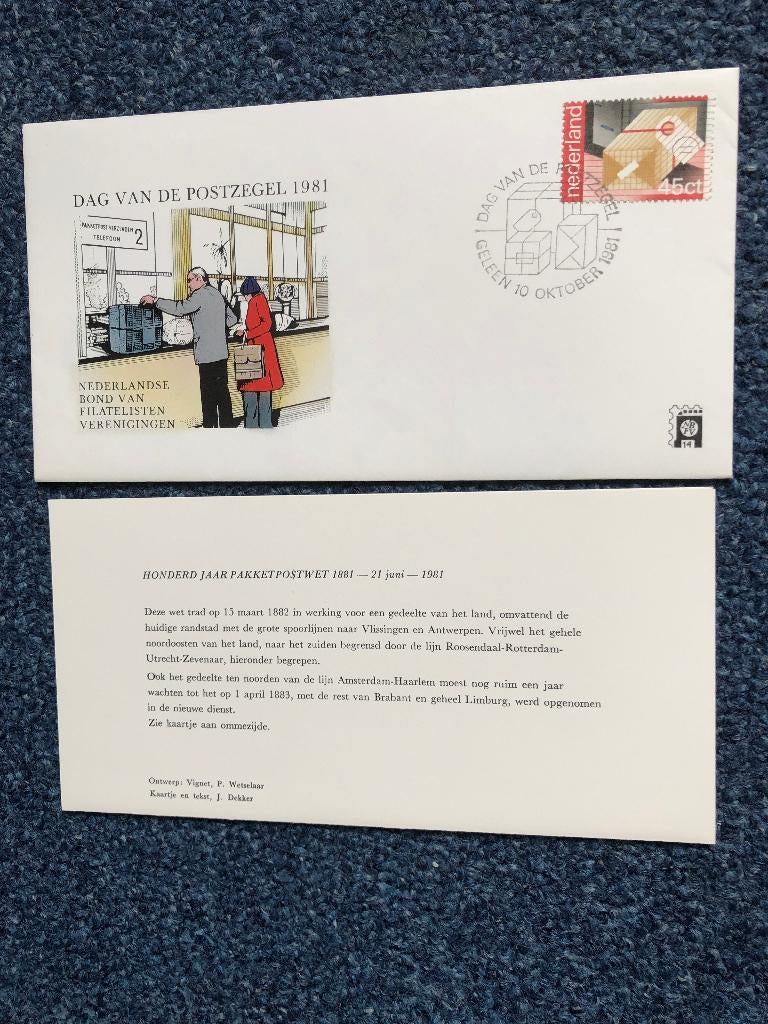 Envelop Dag van de Postzegel 1981, Postzegels en Munten, Postzegels | Eerstedagenveloppen, Ophalen of Verzenden, Onbeschreven