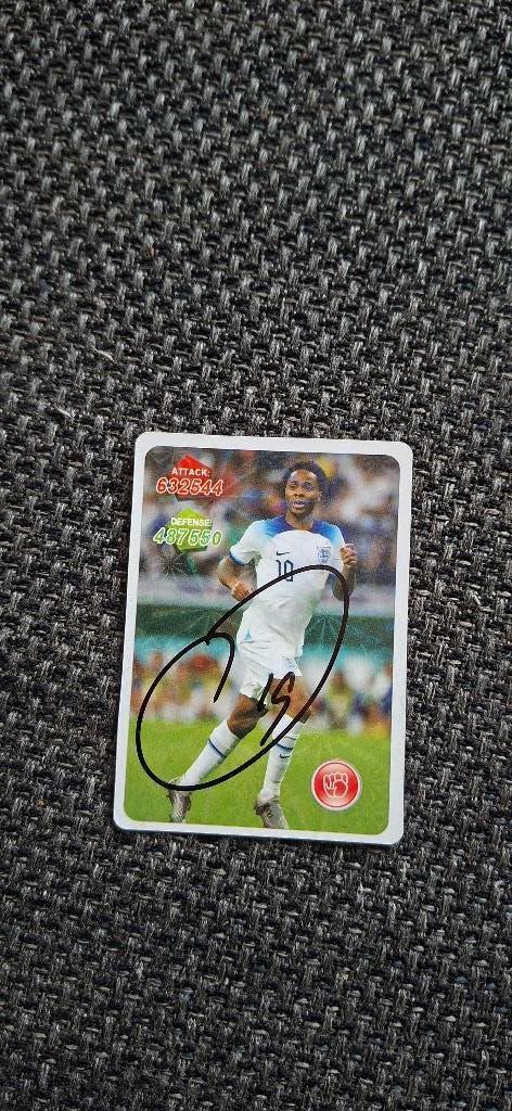 Trading card met handtekening; Raheem Sterling #2 Feyenoord, Ophalen of Verzenden, Nieuw, Feyenoord, Spelerskaart