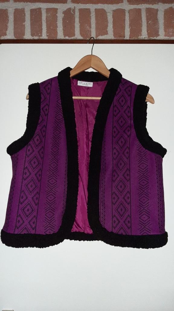 FRAAI BOHO IBIZA GIPSY SOPHIE&ME GILET/BODYWARMER MAAT S, Kleding | Dames, Bodywarmers, Maat 38/40 (M), SOPHIE&ME, Paars, Ophalen of Verzenden