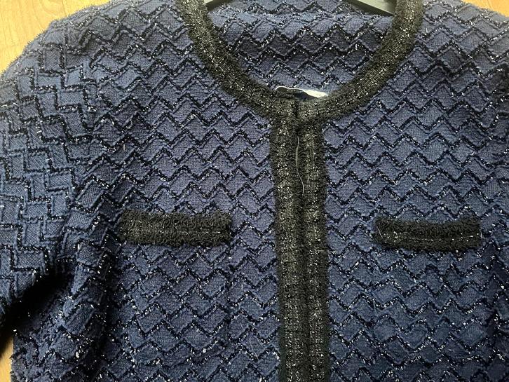 Only spijkerjasje met glitterdraad, Kleding | Dames, Jassen | Zomer, Zo goed als nieuw, Maat 38/40 (M), Blauw, Ophalen of Verzenden