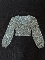 Blouse top met groene paisley print, Ophalen of Verzenden, Gedragen, Maat 36 (S), Groen