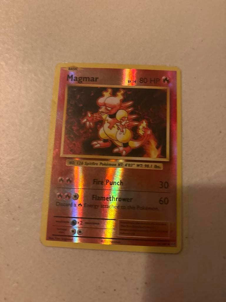 Pokémon kaart Magmar, Verzenden, Gebruikt, Losse kaart, Foil