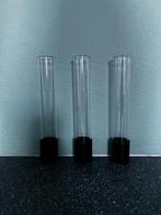 3 HEMA magneetvaasjes zwart en glas, Zwart, Ophalen of Verzenden, Minder dan 50 cm, Glas