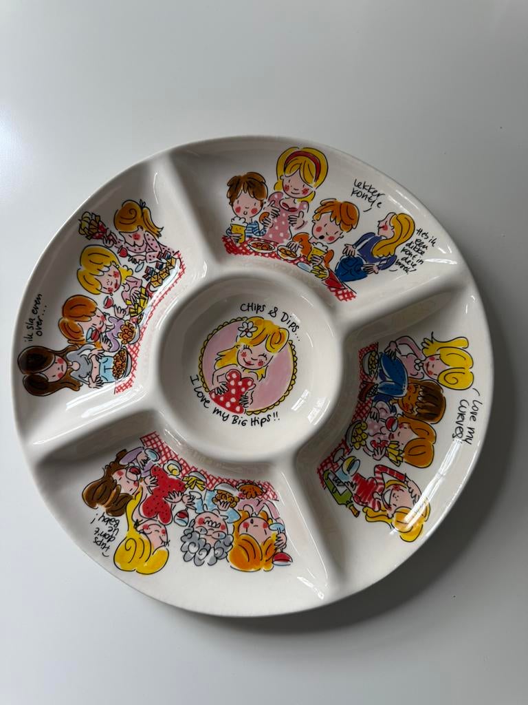 Blond Amsterdam snackschaal ‘Even bijkletsen’, Ophalen, Blond Amsterdam, Aardewerk, Schaal of Schalen