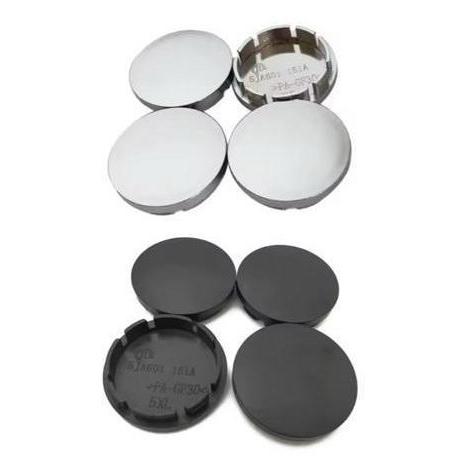 56mm naaf Doppen Set (4 stuks) – Zwart & Zilver – Nieuw, Ophalen of Verzenden, Nieuw