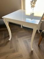 Hooglans witte tafel, Huis en Inrichting, Tafels | Eettafels, Ophalen of Verzenden, Zo goed als nieuw, Rechthoekig, 50 tot 100 cm