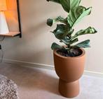 Elho coupe amber karamel maat L design bloempot, Tuin en Terras, Bloempotten, Kunststof, Rond, Binnen, Zo goed als nieuw