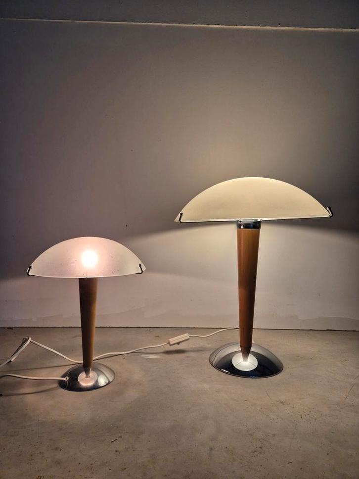 Vintage xl kvintol mushroom lamp en kleinere versie, Huis en Inrichting, Lampen | Tafellampen, Gebruikt, Minder dan 50 cm, Ophalen of Verzenden
