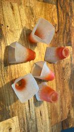 Paté de verre 6 stuks vintage jaren 60 lampenkapjes  oranje, Ophalen of Verzenden, Vintage jaren '60, Zo goed als nieuw, Rechthoekig