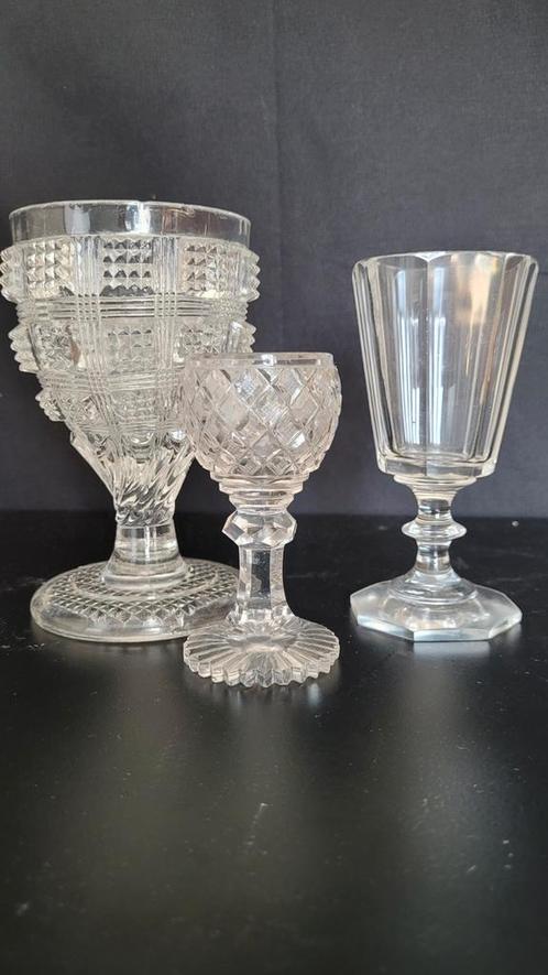 Antieke Drinkglazen Set, Antiek en Kunst, Antiek | Glas en Kristal, Ophalen of Verzenden
