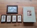 anton pieck 4 tekening in lijst en boek, Ophalen of Verzenden