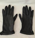 Klassieke vintage zwarte dames handschoenen met chique leder, Ophalen of Verzenden, Zo goed als nieuw, Maat 36 (S), Handschoenen