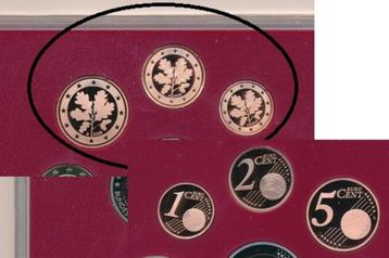 Duitsland 1 + 2 + 5 Eurocent 2005 A, D, F of G PROOF  beschikbaar voor biedingen