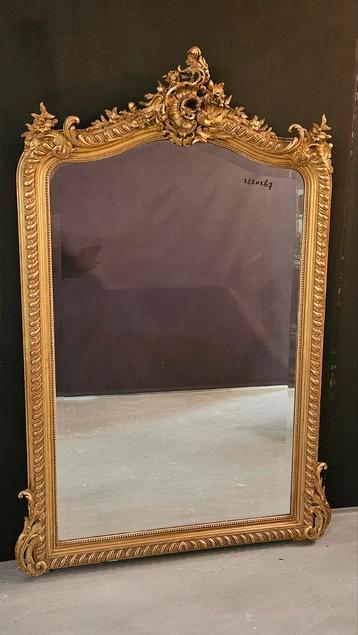 Antieke kuifspiegel.. (Louis Quinze) 1.67 mtr. hoog. beschikbaar voor biedingen