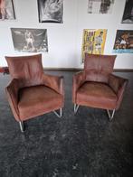 Lederen fauteuils, Huis en Inrichting, Fauteuils, Ophalen, Gebruikt, 75 tot 100 cm, 50 tot 75 cm