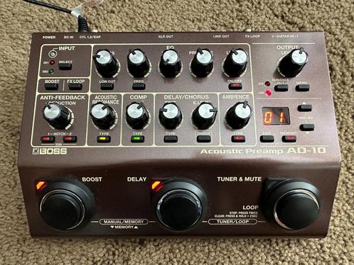 Boss AD-10 – Akoestische preamp &  FX processor, Muziek en Instrumenten, Effecten, Zo goed als nieuw, Chorus, Delay of Echo, Reverb