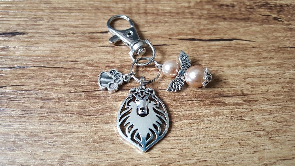 Tashanger Sleutelhanger Collie Sheltie met beschermengeltje, Verzamelen, Sleutelhangers, Nieuw, Dier of Natuur, Verzenden
