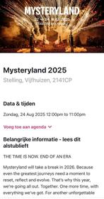 2 tickets mysteryland zondag, Tickets en Kaartjes, Twee personen