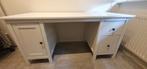 IKEA HEMNES bureau wit + opzetstuk – massief hout, Huis en Inrichting, Bureaus, Ophalen, Zo goed als nieuw
