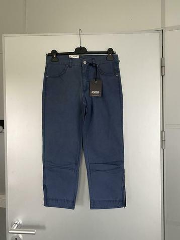 F865 Nieuw: Angels mt 36=S korte broek  capri blauw/grijs beschikbaar voor biedingen