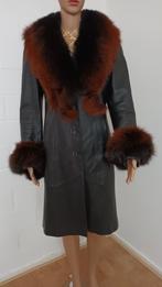 Leren jas met echte bont  maat M., Kleding | Dames, Ophalen of Verzenden, Zo goed als nieuw, Maat 38/40 (M), Zwart