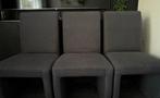 6 nette antraciete eetkamerstoelen op wieltjes, Huis en Inrichting, Stoelen, Ophalen, Zo goed als nieuw, Vijf, Zes of meer stoelen