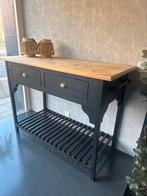 Houten sidetable / haltafel met lades – landelijk, Ophalen, 100 tot 150 cm, Zo goed als nieuw, 25 tot 50 cm