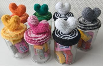 Gondas Creaties glazen potje Lief Hartje + snoepjes. Cadeau beschikbaar voor biedingen