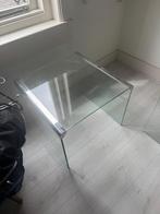 2 vintage glazen bijzettafeltjes gallotti & Radice, Ophalen, Gebruikt, 50 tot 100 cm, 50 tot 75 cm