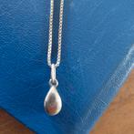 Oude zilveren ketting met hanger en inscriptie, Met hanger, Ophalen of Verzenden, Zo goed als nieuw, Zilver