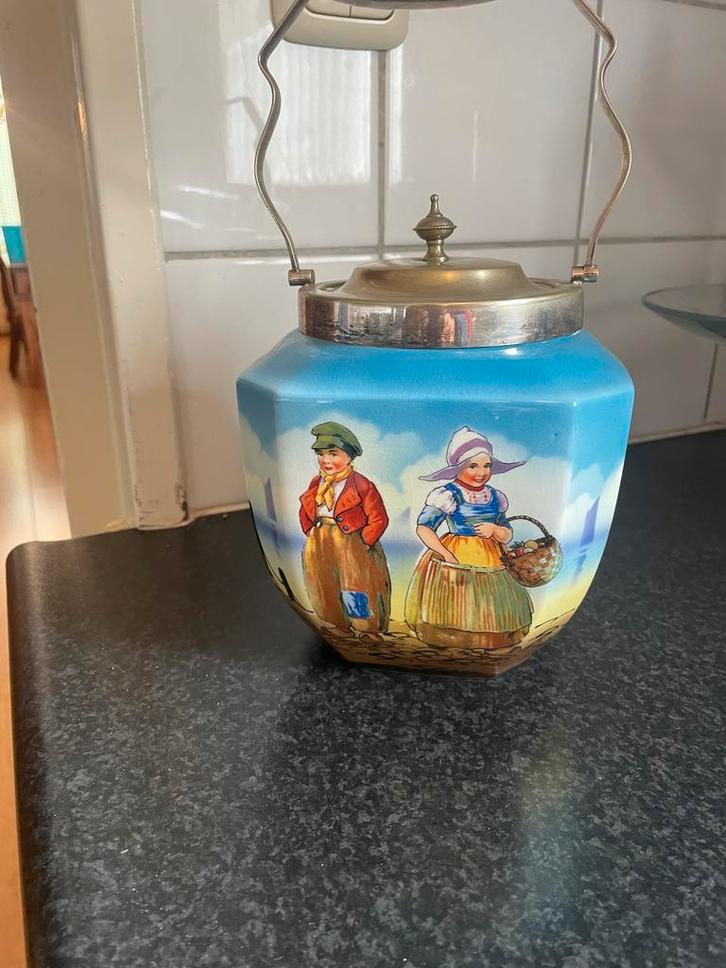 Vintage Koektrommel met Hollands Tafereel, Antiek en Kunst, Antiek | Keramiek en Aardewerk, Ophalen