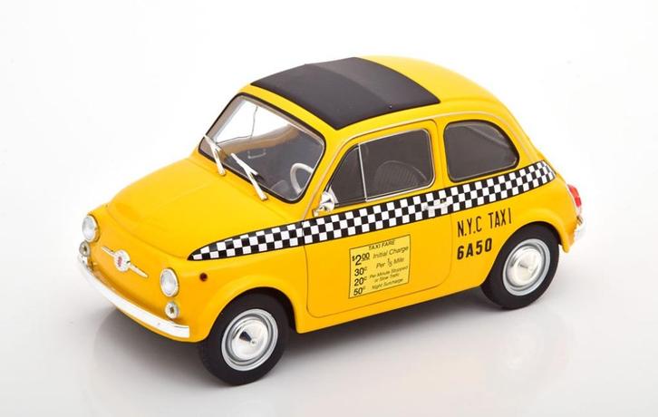 Solido 1:18 Fiat 500 L geel - N.Y.C Taxi 6A50 - New York Cit, Hobby en Vrije tijd, Modelauto's | 1:18, Nieuw, Auto, Solido, Ophalen of Verzenden