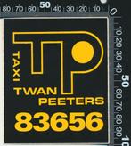 Sticker: Taxi Twan Peeters, Ophalen of Verzenden, Zo goed als nieuw, Bedrijf of Vereniging