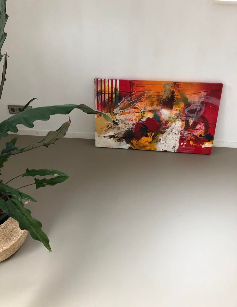 Schilderij William Malucu, Antiek en Kunst, Kunst | Schilderijen | Abstract, Ophalen