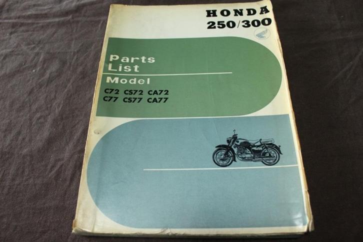 Honda C72 CS72 CA72 C77 CS77 CA77 1960 motorcycle parts list, Motoren, Handleidingen en Instructieboekjes, Honda, Ophalen of Verzenden