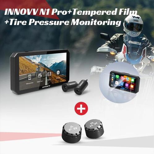 INNOVV N1 Pro + Tire Pressure Monitoring + Tempered Film, Motoren, Accessoires | Overige, Zo goed als nieuw, Ophalen of Verzenden
