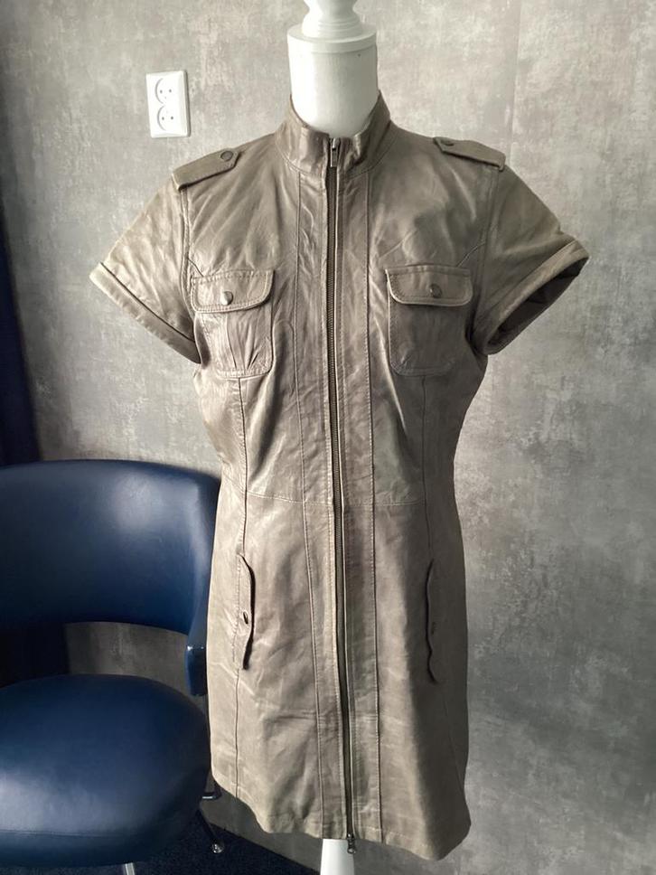 Goosecraft leverkleurige leren jurk /jas maat XL(M), Kleding | Dames, Jurken, Maat 38/40 (M), Overige kleuren, Boven de knie, Ophalen of Verzenden