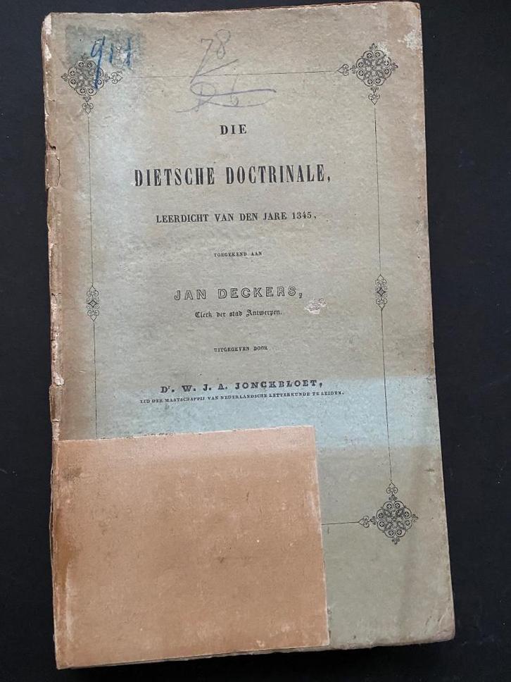 De Dietsche doctrinale / 1842 (oorspr. 1345), Antiek en Kunst, Antiek | Boeken en Bijbels, Ophalen of Verzenden