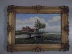 Zeer mooi olieverfschilderijen op doek met houten lijst, Antiek en Kunst, Kunst | Schilderijen | Klassiek, Ophalen