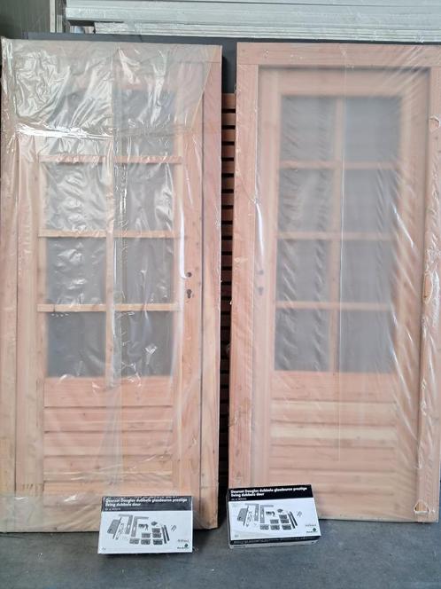 Douglas dubbele glasdeur inc. deurslot, Doe-het-zelf en Verbouw, Deuren en Horren, Nieuw, Buitendeur, 200 tot 215 cm, 80 tot 100 cm