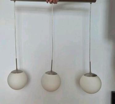 EGLO Hanglamp jaren 60 / 70 3 glazen bollen, Antiek en Kunst, Antiek | Lampen, Ophalen of Verzenden