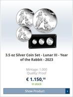 Zilver - Year of the Rabbit 2023 - Munten set 3.5 oz - PROOF, Ophalen, Zilver