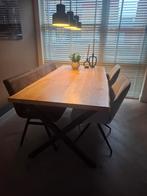 Massief Eiken Tafel, Ophalen, Gebruikt, 100 tot 150 cm, Eikenhout