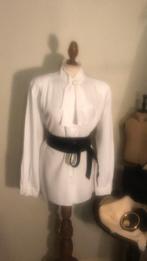 VINTAGE BLOUSE WHITE CHABOT, Verzenden, Wit, Maat 46/48 (XL) of groter, Zo goed als nieuw