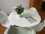 Witte ronde tafel, 1 poot, 100 cm, Huis en Inrichting, Tafels | Eettafels, Ophalen, 100 tot 150 cm, 50 tot 100 cm, Vijf personen of meer