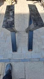 Metalen tafelpoten., Tuin en Terras, Ophalen, Gebruikt, Overige materialen, 2 zitplaatsen