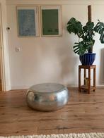 VidaXL Salontafel - Gehamerd Aluminium - Zilver, Huis en Inrichting, Ophalen, Gebruikt, 50 tot 100 cm, Metaal