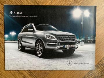 Nederlandse prijslijst Mercedes-Benz ML W166 2012 nieuw! beschikbaar voor biedingen