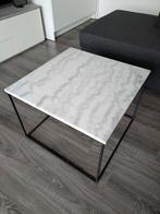 Salontafel wit echt marmer! 60x60x45 metalen onderstel, Huis en Inrichting, Tafels | Salontafels, Ophalen, 50 tot 100 cm, Vierkant